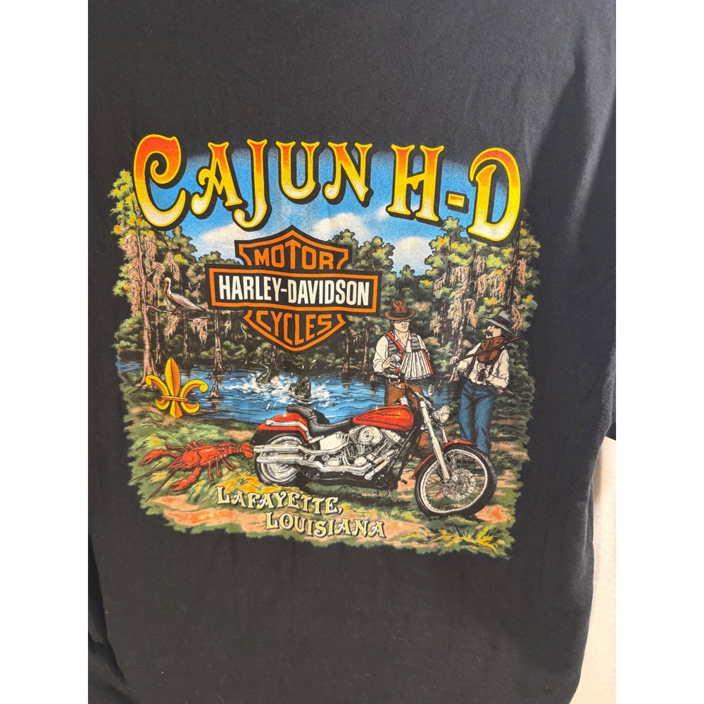 2010 Harley Davidson Cajun H-D Lafayette LA Crawfish Graphic T-Shirt Large